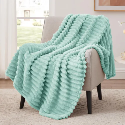 Vista 38 de EXQ Home Manta suave y suave de forro polar, acogedora y ligera para sofá o cama, manta de franela cálida y mullida para todas las estaciones