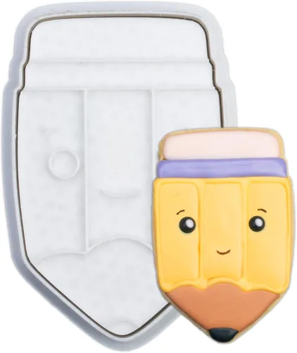 Vista 41 de Juego de cortador de galletas de regreso a clases con sellos de émbolo, 11 piezas, regalos de cocina, cumpleaños, vacaciones, ácido poliláctico 3D