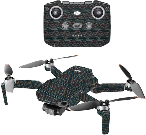 Vista 15 de MightySkins - Compatible con DJI Mini 2 Dron portátil – Aqua Chevron Funda protectora de vinilo duradera y única Fácil de aplicar, quitar y Acua