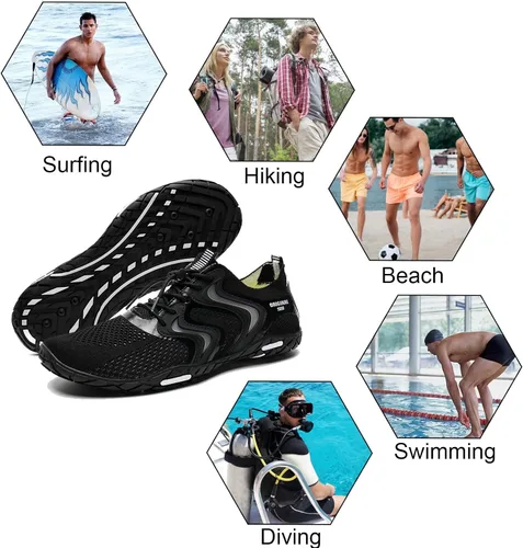 Vista 6 de YALOX - Zapatos de agua de secado rápido para hombre y mujer, para exteriores, proporcionan una sensación de ir descalzo, para usarlos en la playa