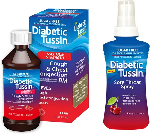 Vista 8 de Diabetic Tussin DM - Medicamento para la tos de máxima fuerza para adultos, personas con diabetes, sin azúcar, colorantes, sodio, fructosa