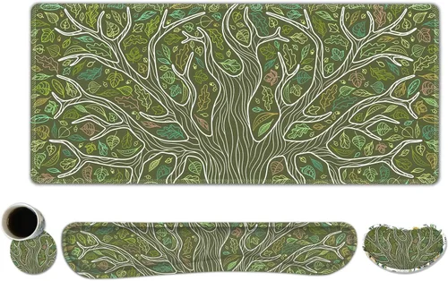 Vista 8 de ToLuLu Alfombrilla de mouse extendida para juegos, juego de soporte ergonómico de espuma viscoelástica para teclado y mouse reposamuñecas