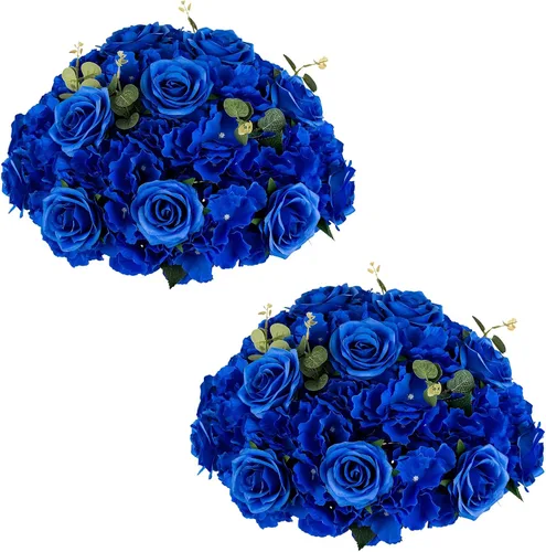 Vista 12 de NUPTIO Ramo de Arreglo de Bolas de Flores - 10 Piezas de 14.2 pulgadas de Diámetro Bolas de Flores Falsas Rosas Rosadas para Centros de Mesa