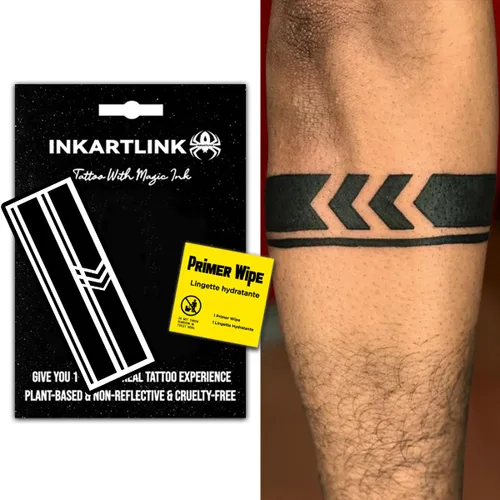 Vista 8 de INKARTLINK Tatuajes temporales semipermanentes, tatuajes de brazo realistas, impermeables y no reflectantes, embalaje exquisito, diseño único
