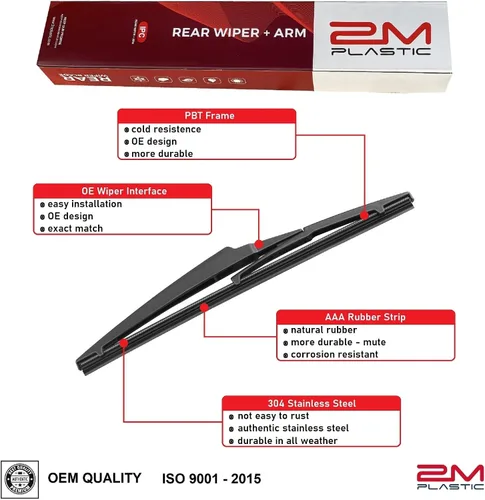 Vista 4 de Reemplazo de estilo OEM de fábrica de limpiaparabrisas trasero para Kia SORENTO 2016-2020