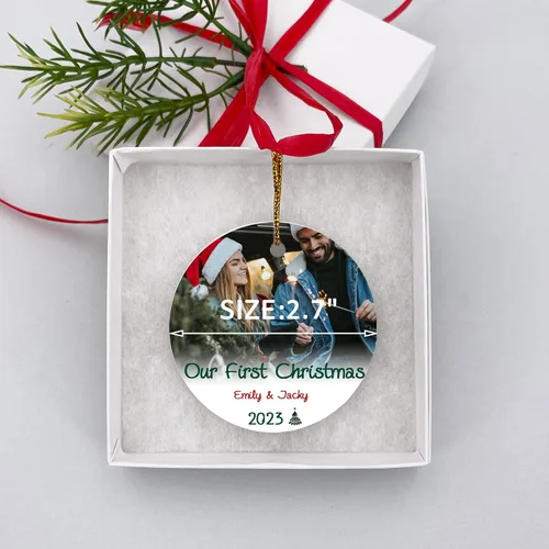 Vista 5 de Adorno de Navidad personalizado 2023, adorno de Navidad personalizado, adorno de mejor amigo, adornos con nombre personalizado, decoración