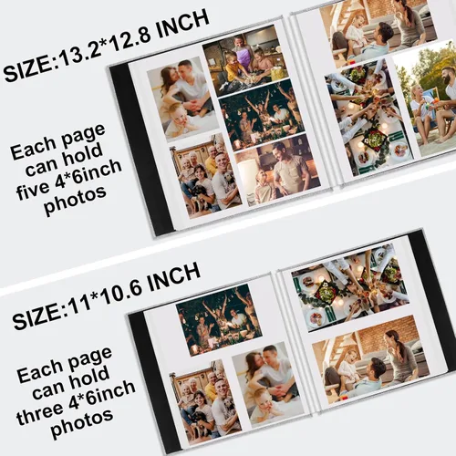 Vista 5 de Zesthouse Álbum de fotos autoadhesivas, 60 páginas, álbumes de recortes magnéticos con página adhesiva, álbum de fotos con capacidad para 8 x 10, 5