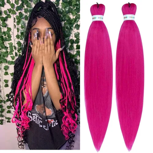 Vista 135 de Cabello trenzado para niños preestirado de 16 pulgadas, color negro para niños, trenzas sin nudos
