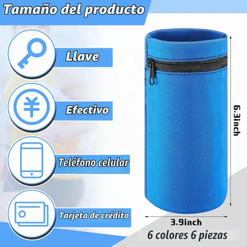 Vista 2 de Deekin Bolsa de muñeca con cremallera, 6 piezas, cartera de viaje, bolsillo para mujer, banda para billetera, para hombres, tarjeta, llave, correr