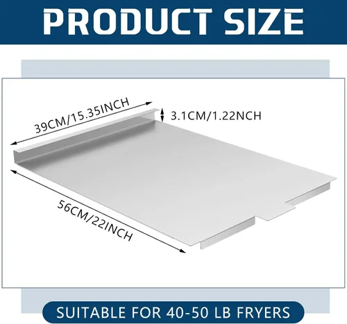 Vista 2 de MorningRo La freidora comercial cuenta con una tapa interior de acero inoxidable que mide 22 pulgadas de largo x 15.35 pulgadas de ancho para evitar