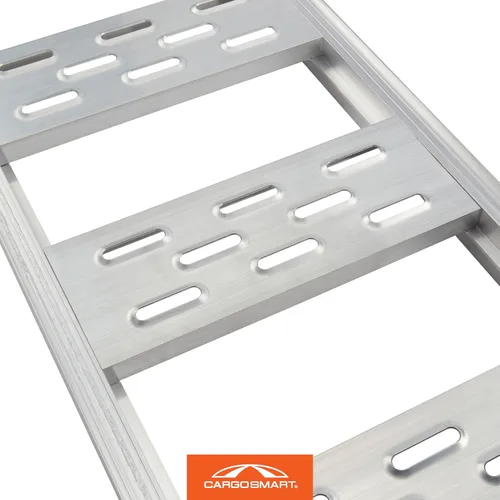 Vista 3 de CARGOSMART Rampa fija recta de aluminio con peldaños (2 unidades) - Carga y descarga de equipos ligeros, tractores de césped, ATV y más, capacidad
