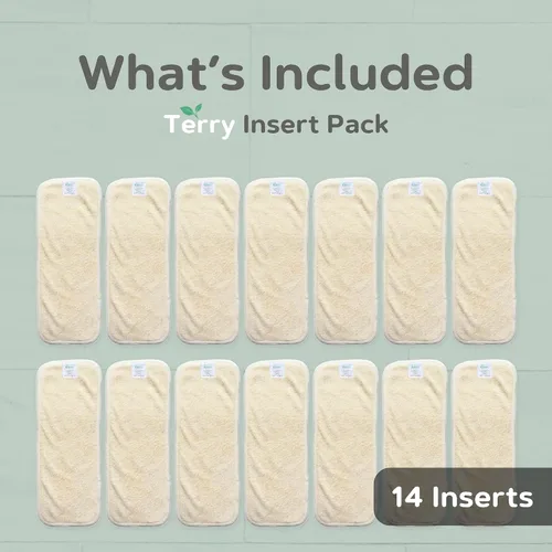 Vista 2 de Insertos de pañales de tela, paquete de 14 forros reutilizables de 4 capas para pañales de bolsillo, lavables, absorbentes y transpirables