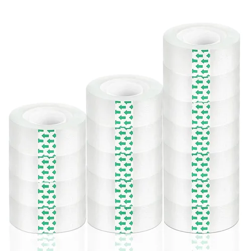 Vista 9 de Cayxenful 12 rollos de repuesto de cinta transparente, cinta transparente, cinta de envoltura de regalo de 3/4 pulgadas x 1000 pulgadas, rollos