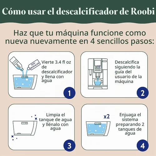 Vista 8 de Roobi Solución de descalcificación para cafetera DeLonghi - 1 botella de 16.9 fl oz