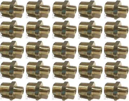 Vista 7 de Boquilla hexagonal reductora de latón 1/2 "x 1/4" macho NPT MNPT combustible/aire/agua/aceite/gas WOG (cantidad 01)
