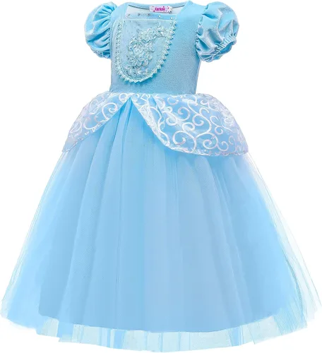Vista 2 de Disfraz de princesa para niñas, disfraz de Halloween para fiesta de cumpleaños con diadema y accesorios para gargantillas