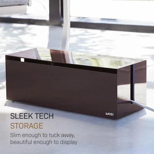 Vista 5 de YAMAZAKI Home Cable Box-Outlet Cable Organizador de almacenamiento, protector de cubierta