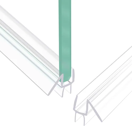 Vista 9 de 2 sellos inferiores para puerta de ducha sin marco, 36 pulgadas de largo para vidrio de 1/2 pulgada, transparente Claro