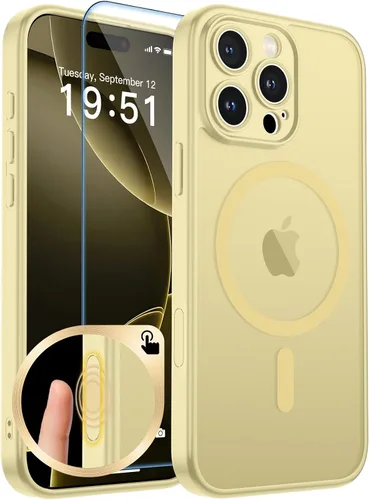 Vista 65 de zapica Funda magnética para iPhone Air, con protector de pantalla de vidrio templado, compatible con MagSafe, translúcida mate, a prueba de golpes