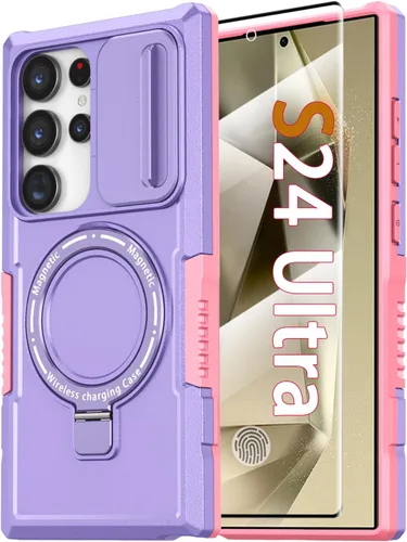 Vista 95 de Funda magnética para Samsung Galaxy Note 20 Ultra con soporte de anillo [con protector de pantalla] [Compatible con carga inalámbrica MagSafe] Funda