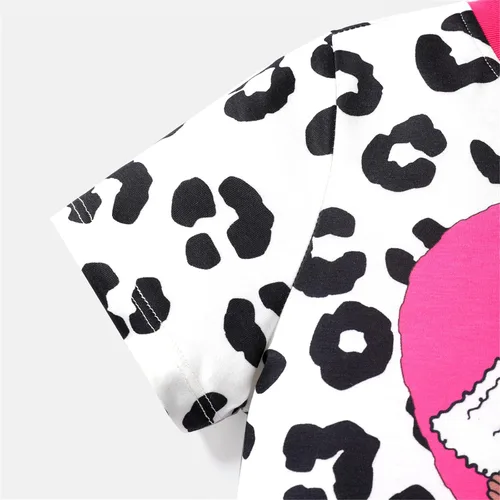 Vista 4 de L.O.L. Surprise! Vestido de manga corta con estampado de dibujos animados para niños y niñas, vestido casual de verano