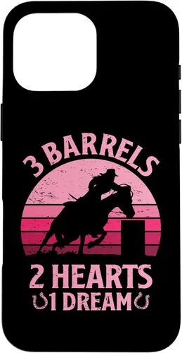 Vista 19 de iPhone 16 3 Barrels 2 Hearts 1 Dream Barrel Racer Barrel Racing Rodeo Case