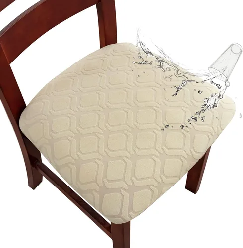 Vista 12 de Genina Fundas de asiento impermeables para sillas de comedor, fundas elásticas extraíbles y lavables, fundas de cojín para sillas de comedor
