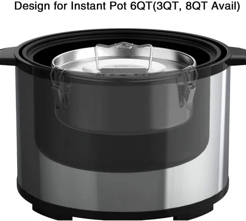 Vista 3 de Molde Flanera para sartén, molde de flan de acero inoxidable con tapa, máquina de flan para olla instantánea de 6 cuartos de galón