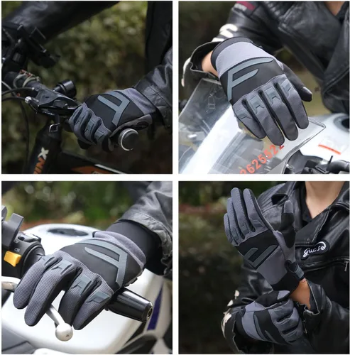 Vista 5 de FIORETTO Guantes de bicicleta de montaña para hombres y mujeres, guantes de ciclismo con almohadilla SBR de 0.197 in para pantalla táctil