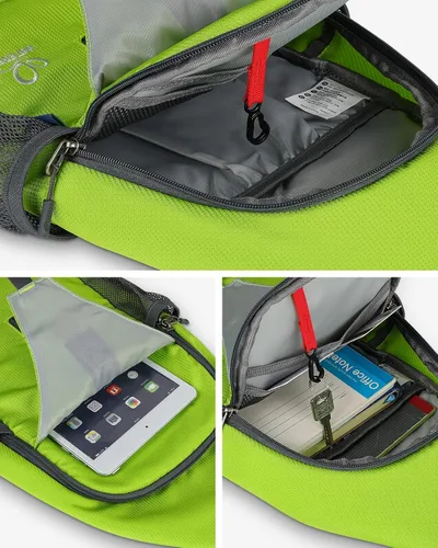 Vista 52 de Waterfly - Mochila cruzada tipo bandolera para viajes y caminatas, bolsa de pecho, Gris, talla única