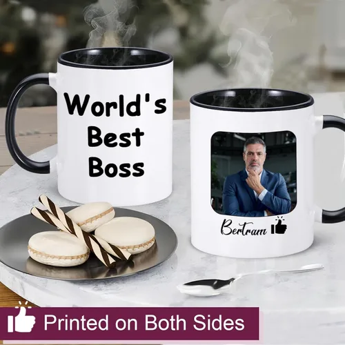 Vista 4 de Regalos personalizados para el día del jefe para hombres y mujeres, taza del mejor jefe del mundo, regalos de oficina para jefe, regalos