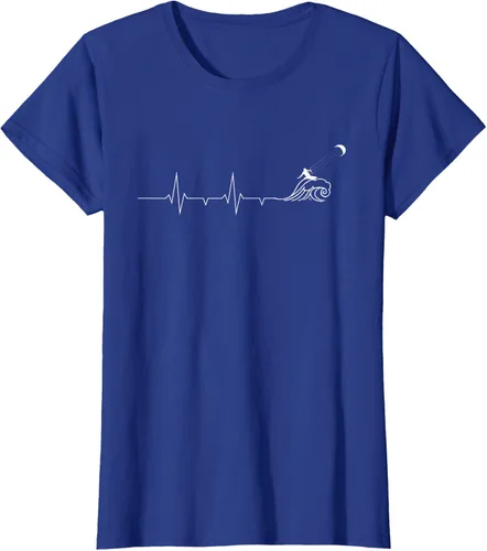 Vista 6 de Heartbeat EKG Pulse Kitesurf Kitesurf - Camiseta de kitesurf, Negro, S