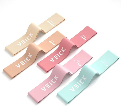 Vista 9 de VEICK 5-Level Resistance Loop Bands Set for Strength Training & Pilates Surtido