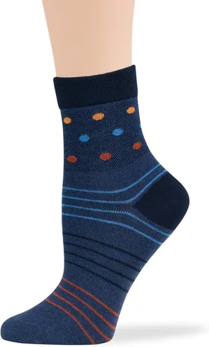 Vista 23 de 7BIGSTARS KINGDOM Women's Cotton Quarter Non-Binding Diabetic Fashion Socks-L-M-4 Pack-Multicolor