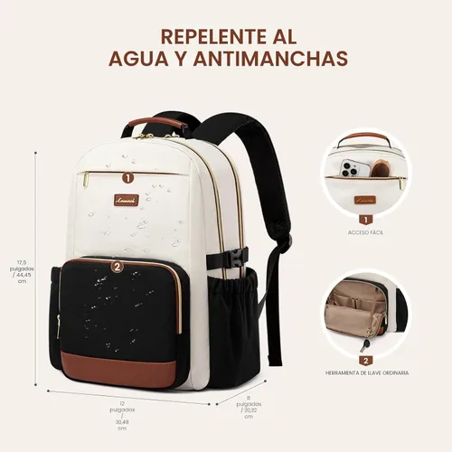 Vista 5 de LOVEVOOK Mochila para laptop para mujer, 15,6 pulg.