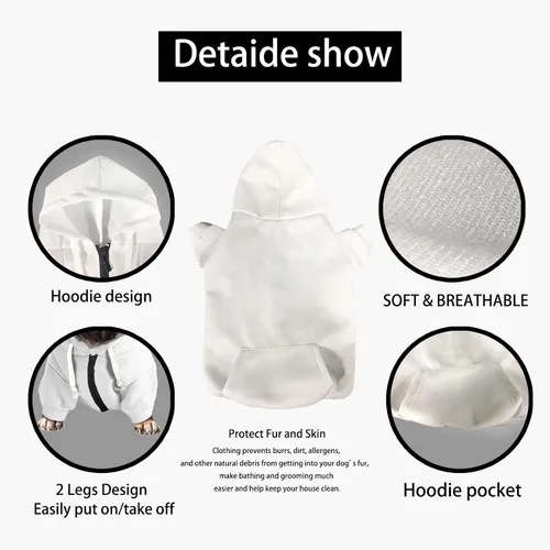 Vista 6 de Howilath Sudaderas con la bandera estadounidense para perros medianos, abrigo de invierno con diseño de pata de cachorro, ropa cálida con capucha