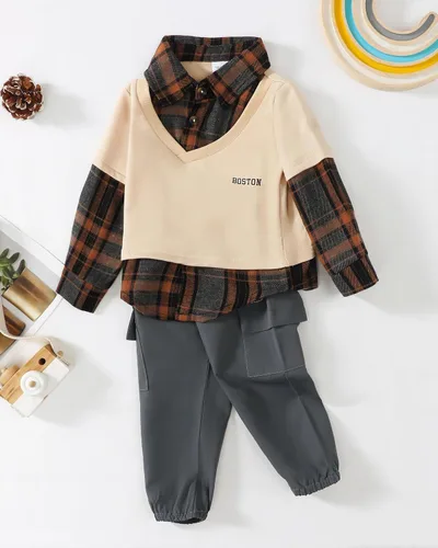 Vista 2 de Renotemy Ropa de bebé para niños pequeños, trajes de mezclilla, sudadera con capucha para niños pequeños