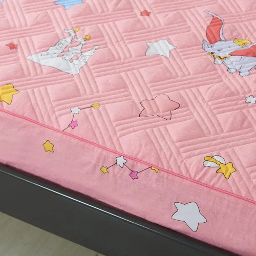 Vista 4 de Juego de cama transpirable para niños y niñas, sábanas bajeras gruesas acolchadas estampadas, para habitación de adultos, tamaño individual, doble