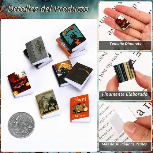 Vista 3 de 24PCS Witchy Miniature Books, 1:12 Dollhouse Accessories Mini libro de Navidad