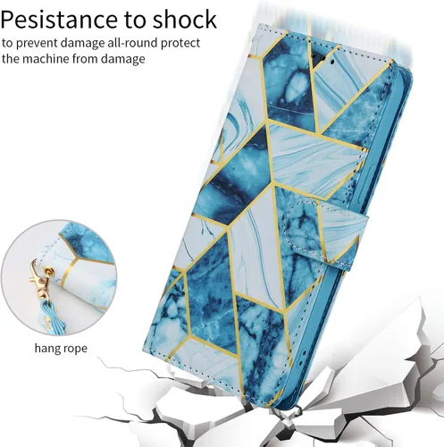 Vista 6 de Asuwish Funda compatible con Samsung Galaxy A33 5G 2022 y protector de pantalla de vidrio templado, tarjetero de cuero con función atril, funda