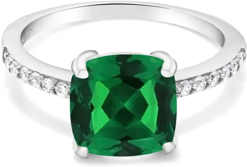 Vista 21 de Gem Stone King Anillo de compromiso de plata de ley 925 con piedra preciosa de corte cojín de 0.315 in Anillo de compromiso de aniversario de boda
