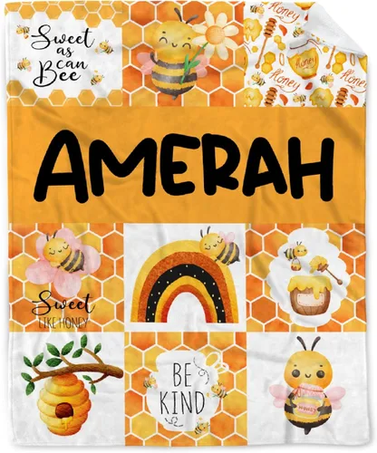 Vista 24 de Manta de franela ligera de abeja, regalos para niñas y mujeres en todas las estaciones, manta para cama, sofá, 30 x 40 pulgadas, para bebé/mascotas