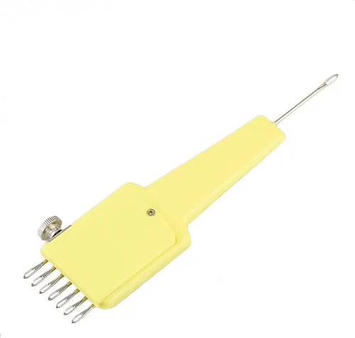 Vista 6 de Mollytek Herramienta de transferencia de máquina de tejer peine 1x7 agujas Herramienta de transferencia ajustable para máquina de tejer de 0.177