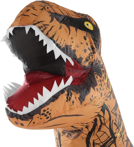 Vista 9 de Disfraz de dinosaurio, disfraz inflable de dinosaurio con costuras reforzadas para cosplay divertido