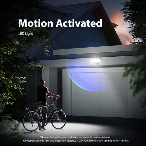 Vista 5 de Onforu Luces LED con sensor de movimiento de 100 W, luz de inundación del anochecer al amanecer, sensor de movimiento al aire libre, luces