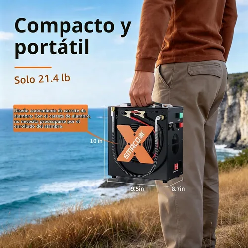 Vista 6 de SMACO Compresor de Aire PCP 4500Psi/30Mpa Compresor de Aire de Alta Presión Compresor de Tanque para Paintball y Buceo Estación de Llenado de Bomba