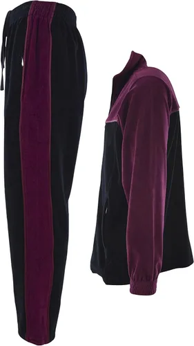 Vista 3 de ChoiceApparel Chándal de terciopelo para hombre con bolsillos con cremallera