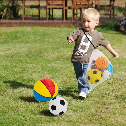 Vista 5 de Pelotas para niños pequeños de 1-3 años, juguetes deportivos para niños pequeños, juego de 7 pelotas deportivas de espuma suave para niños - pelota