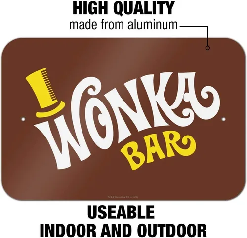 Vista 2 de GRAPHICS & MORE Willy Wonka and The Chocolate Factory Wonka Bar Logo Home Business Office Sign