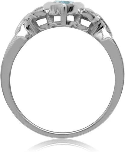 Vista 3 de Silvershake Anillo solitario de plata de ley 925 con nudo celta triquetra genuina